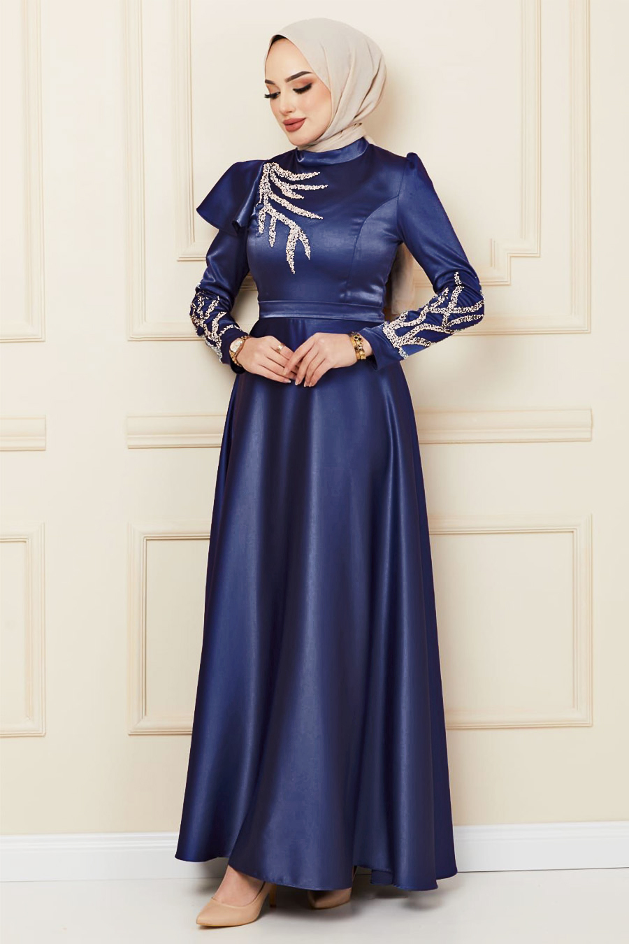NAVY BLUE EVENING DRESS   NAVY BLUE EVENING DRESS