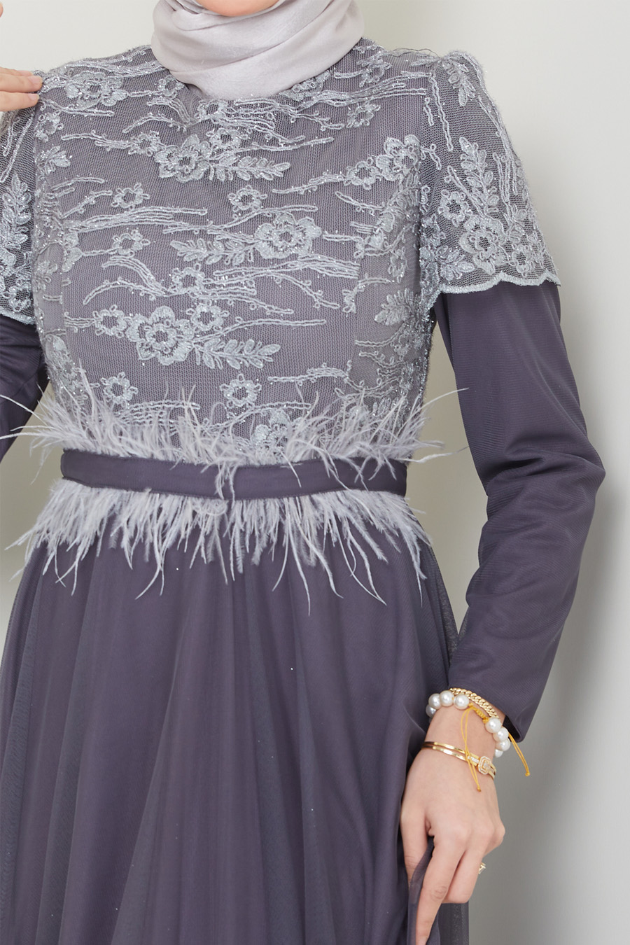  ANTHRACITE EVENING DRESS 