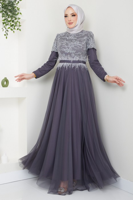  ANTHRACITE EVENING DRESS 