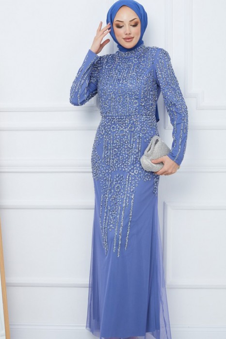 BABY BLUE EVENING DRESS 