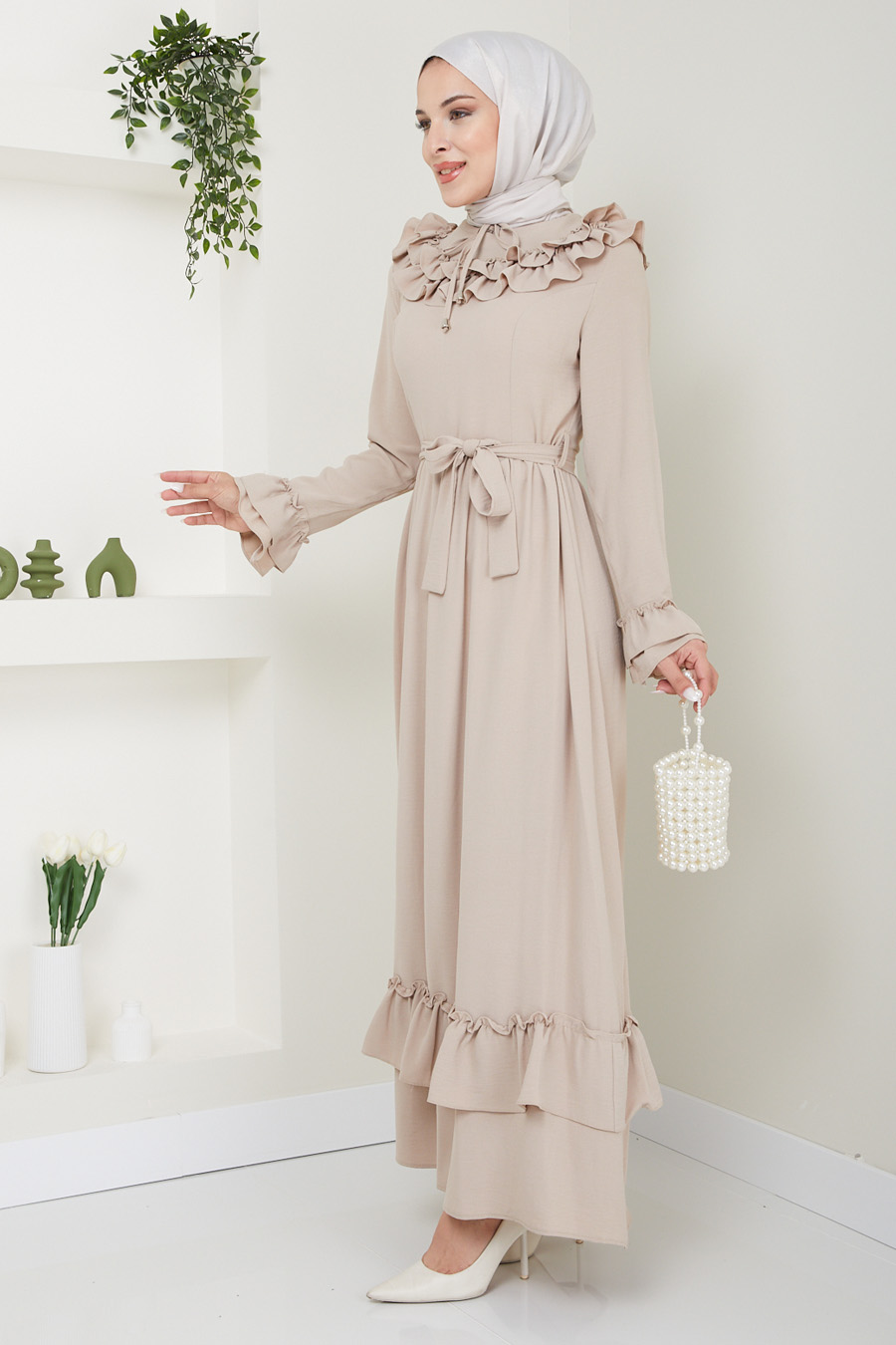DRESS - BEIGE COLOR 