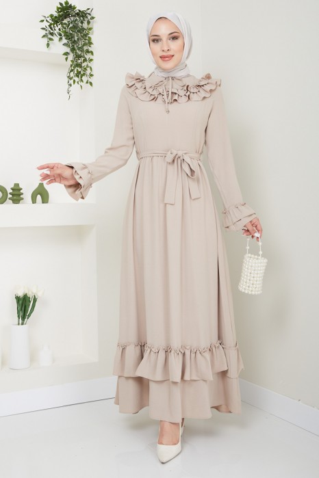 DRESS - BEIGE COLOR 