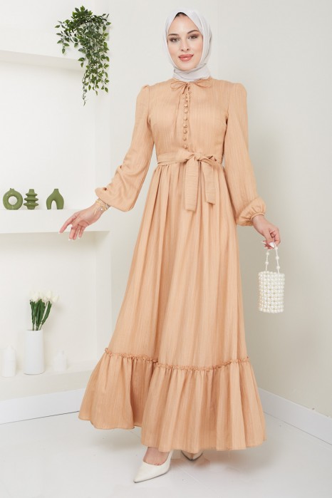 BEIGE COLOR DRESS