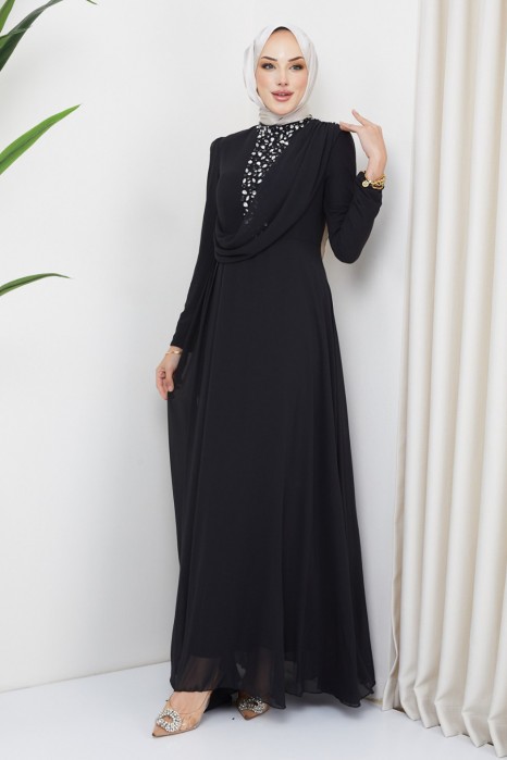 BLACK  EVENING DRESS  