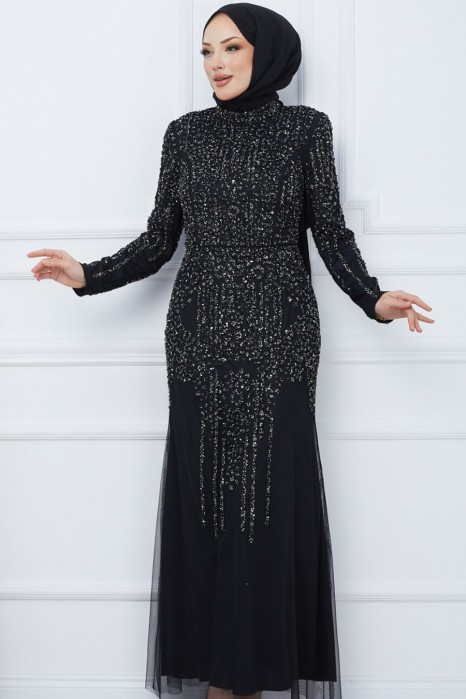 BLACK EVENING DRESS 