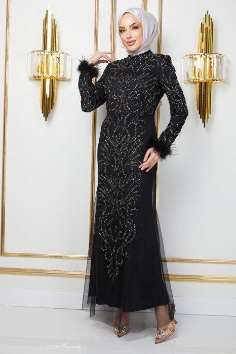BLACK EVENING DRESS  