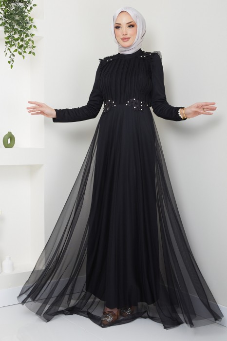BLACK EVENING DRESS 