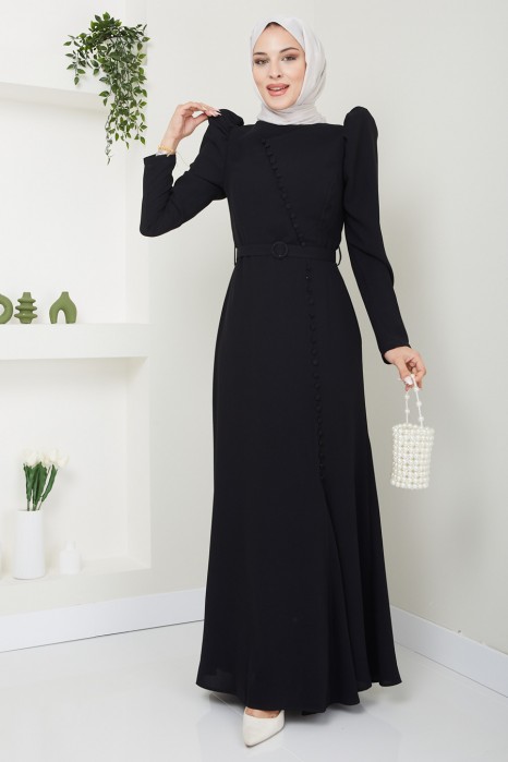 BLACK EVENING DRESS 