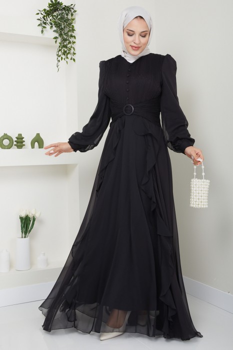 BLACK EVENING DRESS  