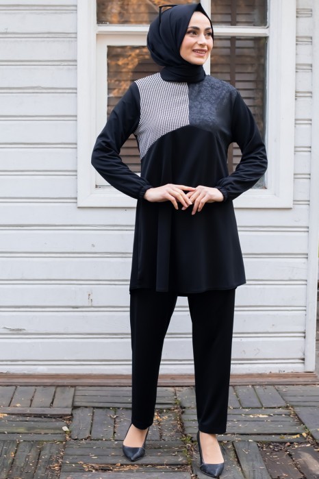 BLACK TUNIC AND PANT SUIT 