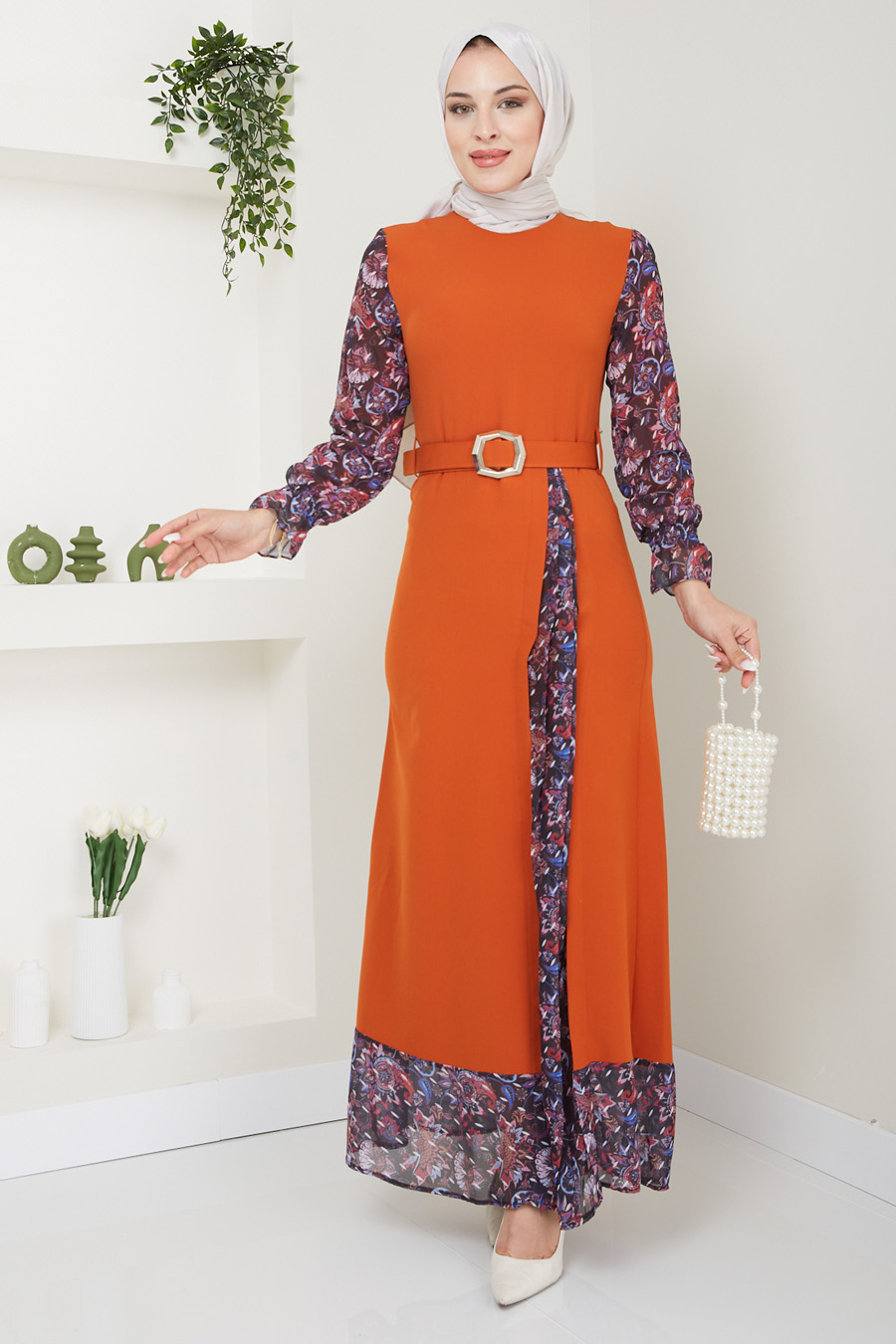 BRICK COLOR DRESS 