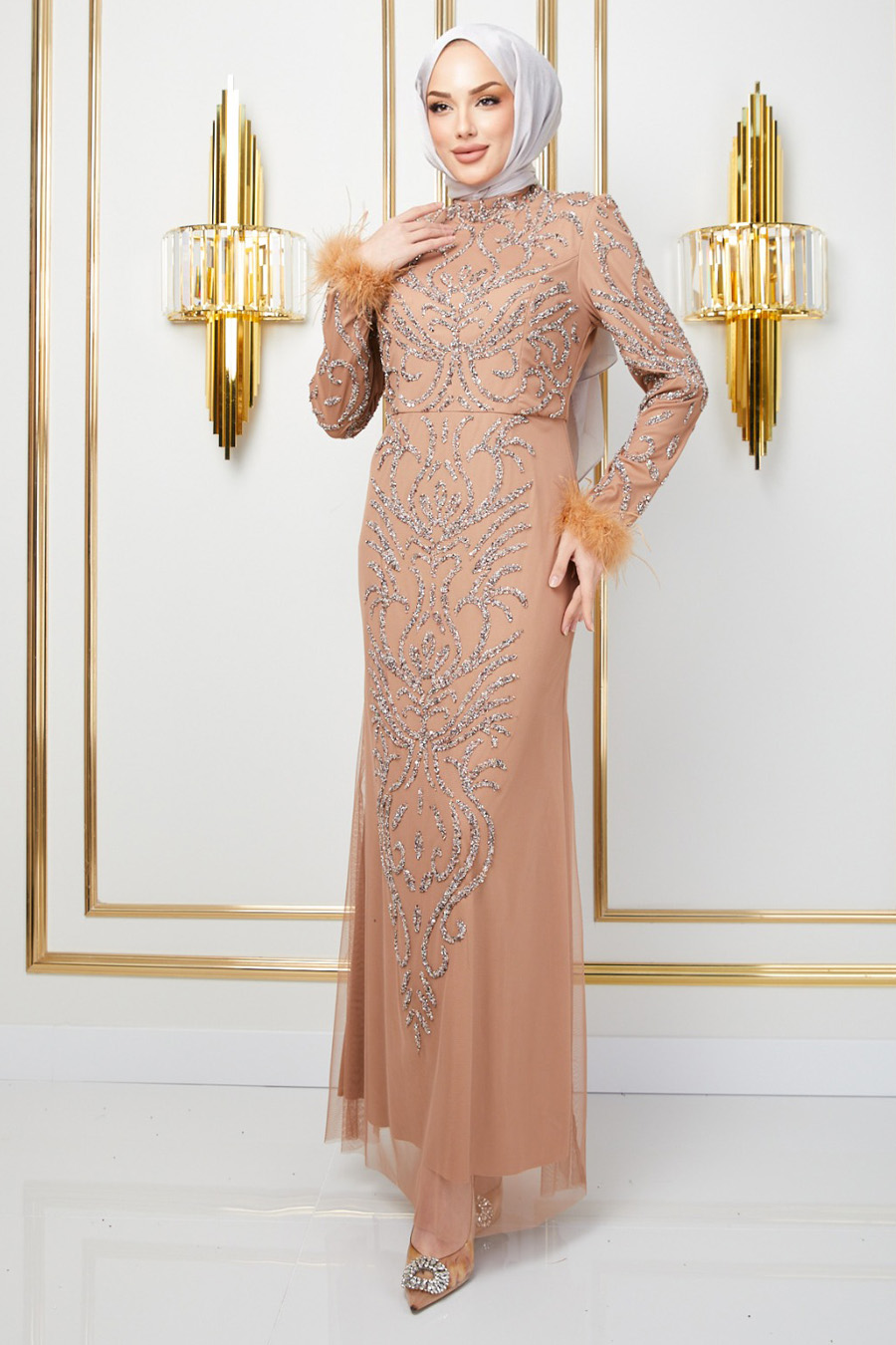 COPPERTONE COLOR  EVENING DRESS   COPPERTONE COLOR  EVENING DRESS