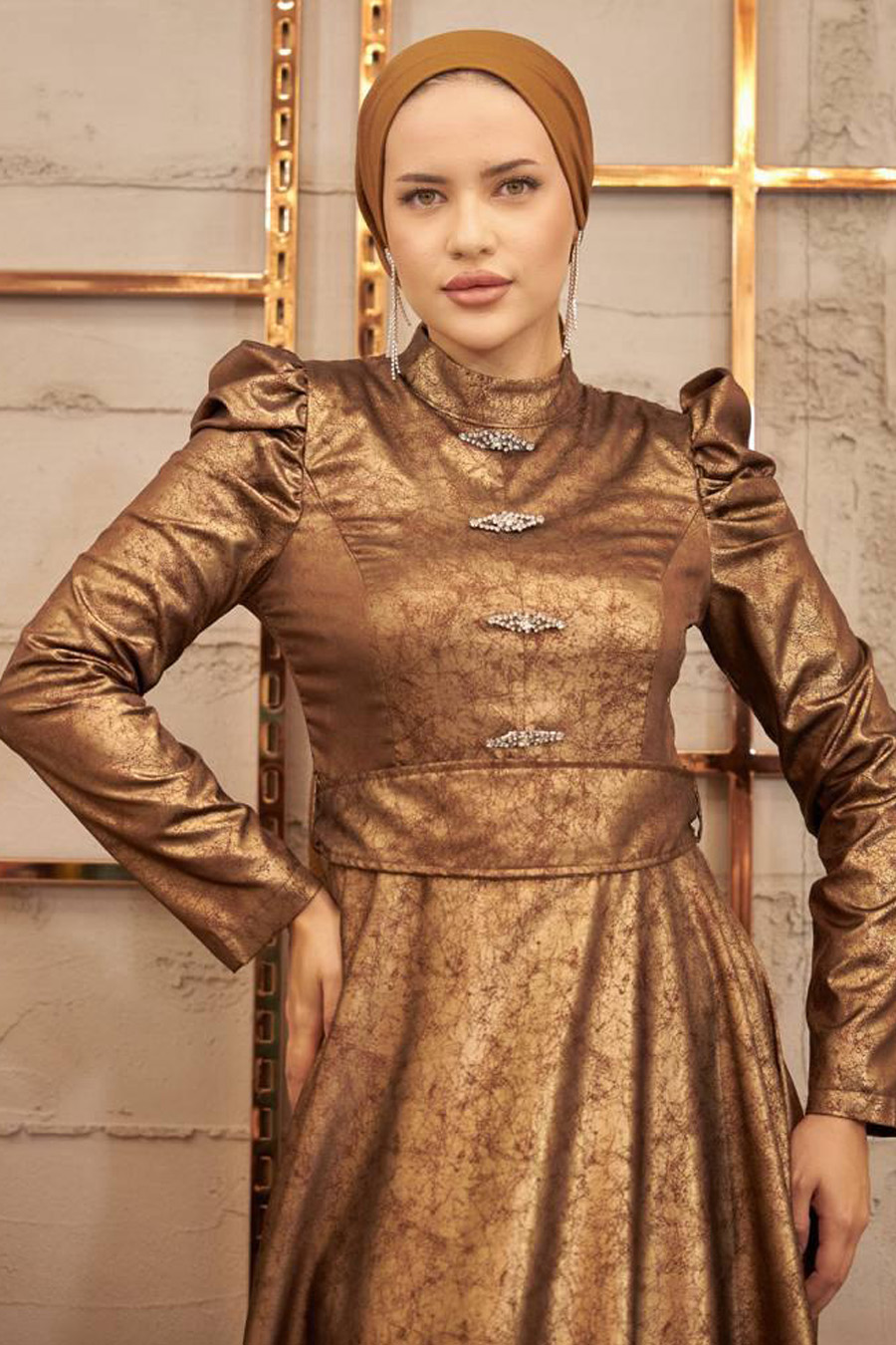 COPPERTONE COLOR  EVENING DRESS  