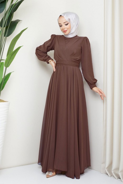 DARK BROWN  EVENING DRESS  