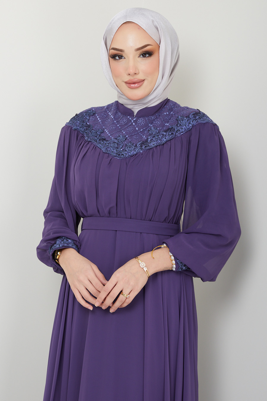 DARK PURPLE EVENİNG DRESS