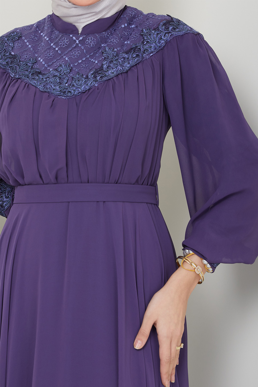 DARK PURPLE EVENİNG DRESS