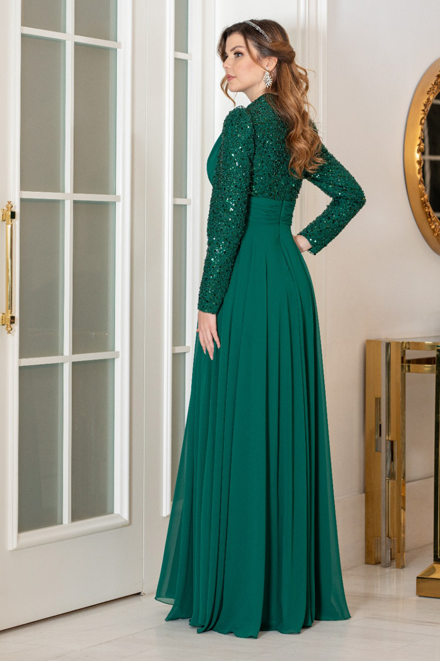 EMERALD GREEN EVENING DRESS   EMERALD GREEN EVENING DRESS