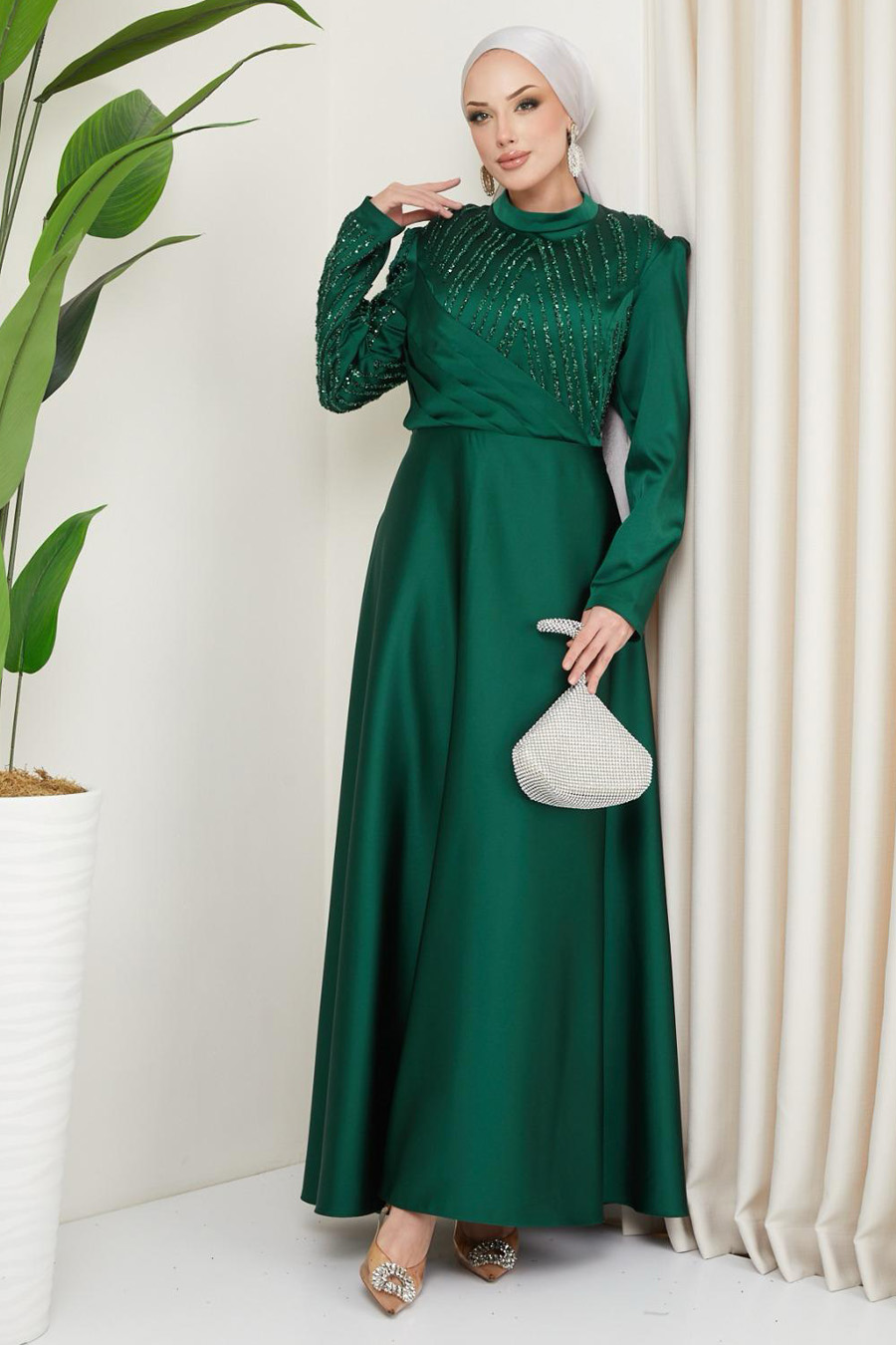 EMERALD GREEN  EVENING DRESS   EMERALD GREEN  EVENING DRESS