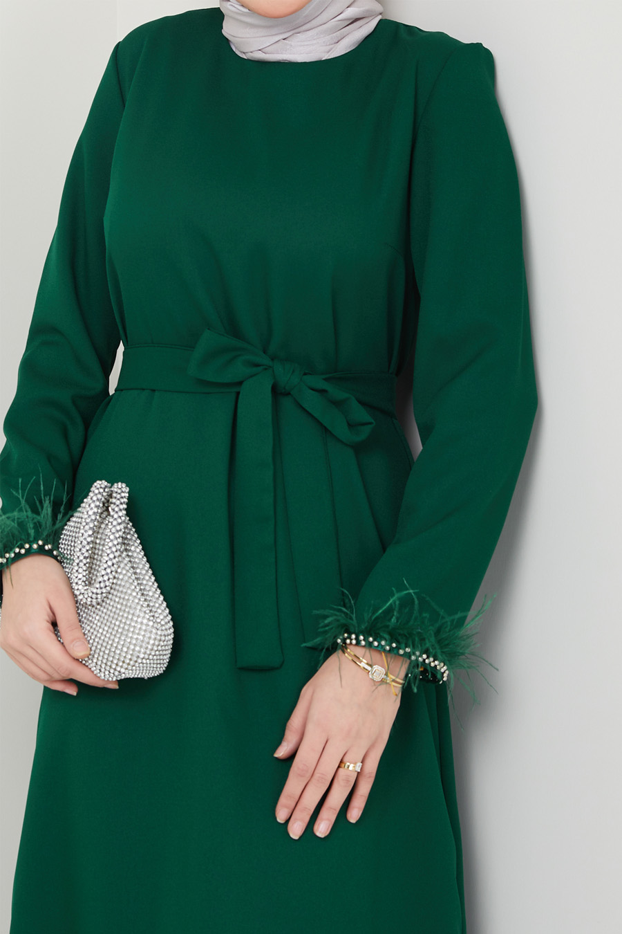 GREEN EVENING DRESS