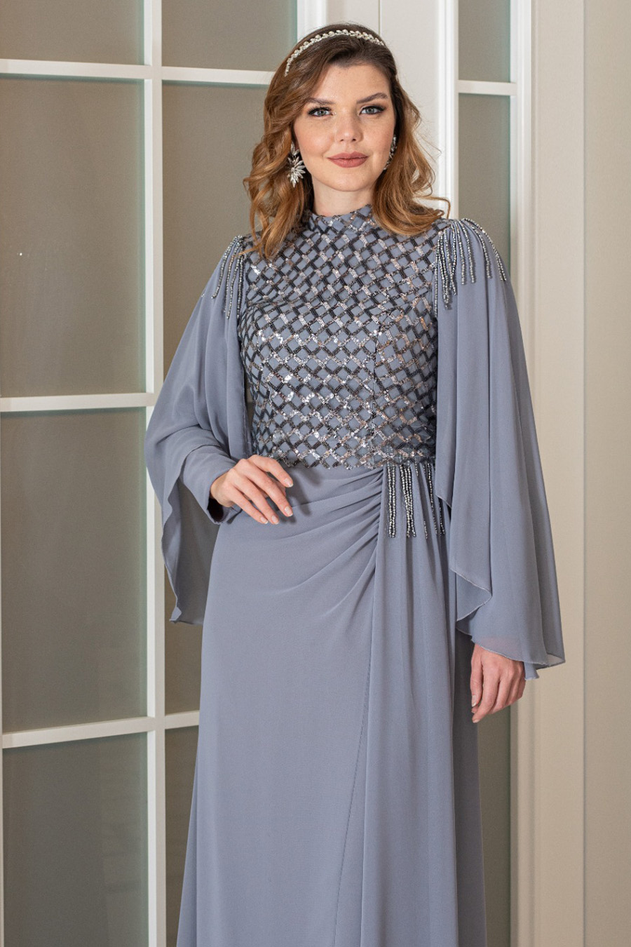 GREY EVENİNG DRESS    GREY EVENİNG DRESS