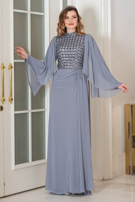 GREY EVENİNG DRESS   