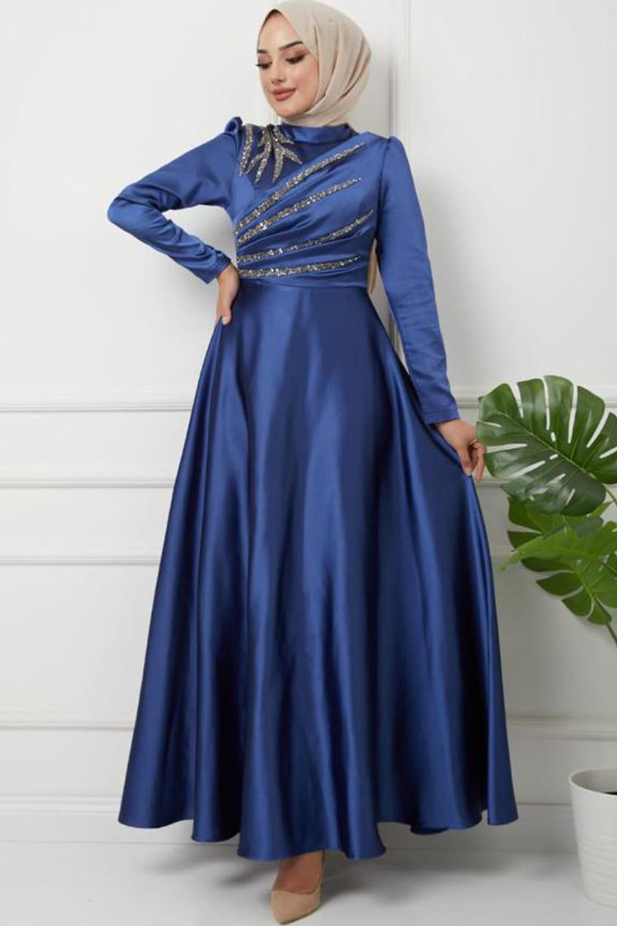 INDIGO EVENING DRESS  