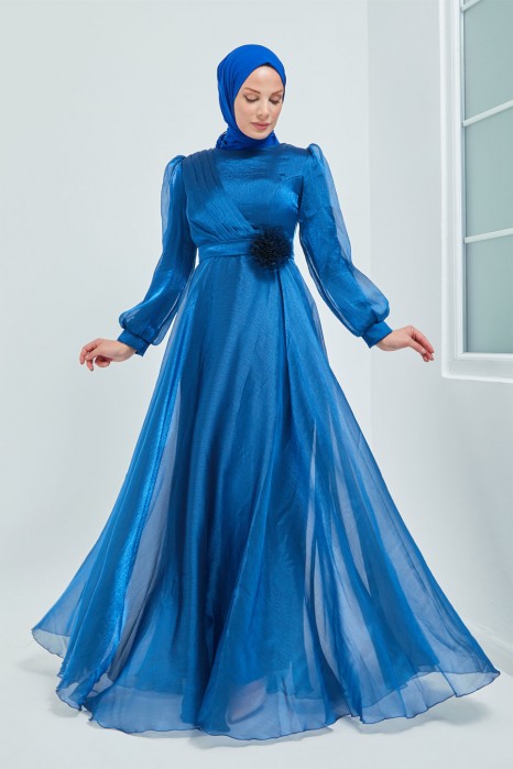INDIGO EVENING DRESS  