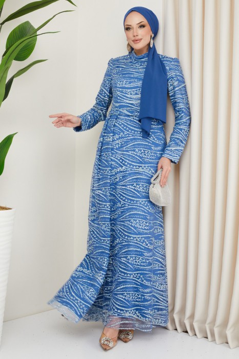  EVENING DRESS  INDIGO