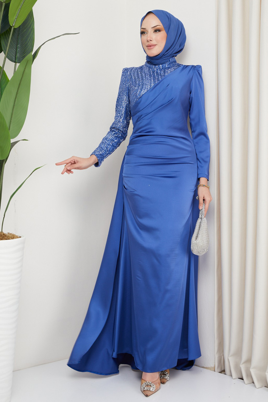 INDIGO  EVENING DRESS  