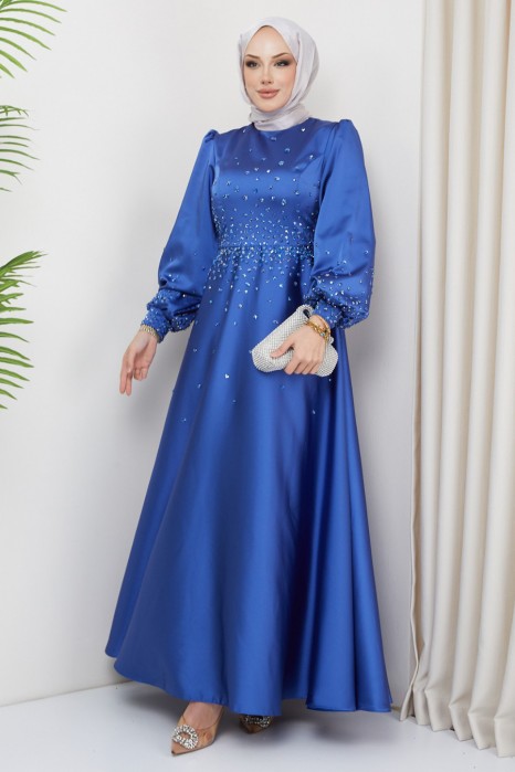 BLUE EVENING DRESS  