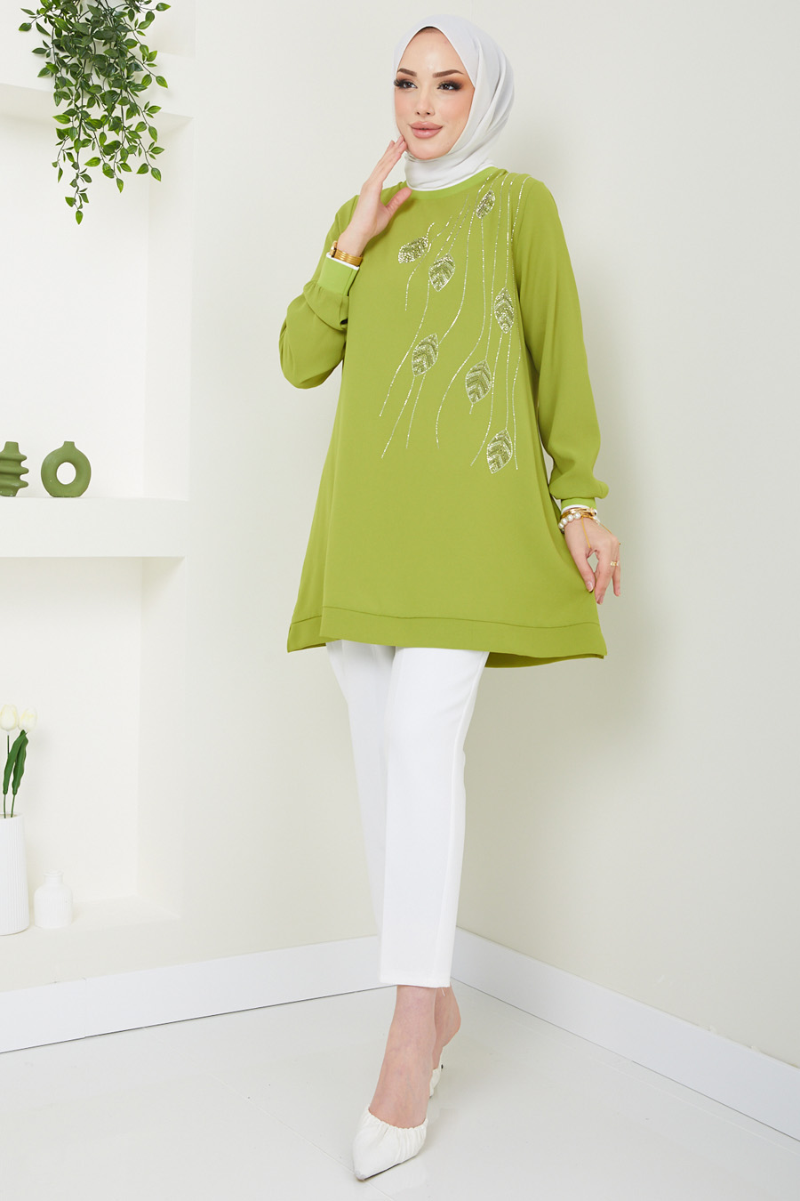 TUNIC - OIL GREEN  TUNIC - OIL GREEN