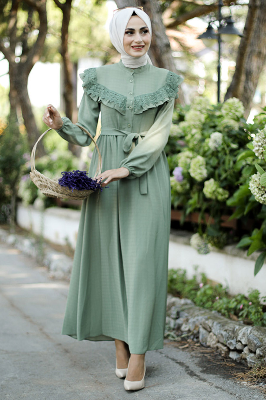 Guipure Hijab Dress MINT Guipure Hijab Dress MINT