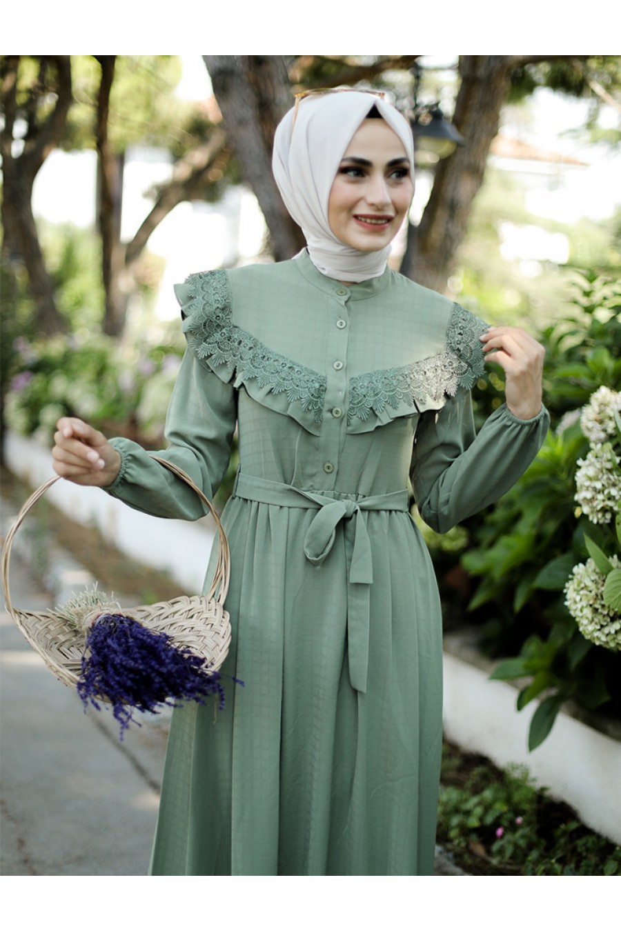 Guipure Hijab Dress MINT Guipure Hijab Dress MINT