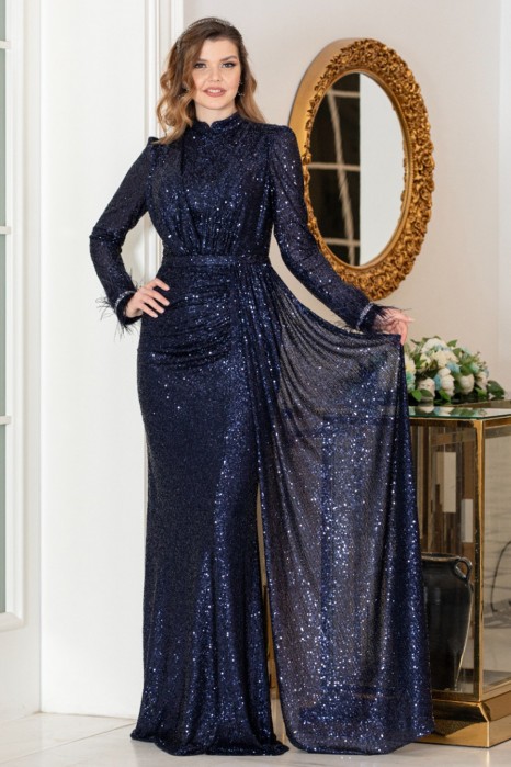 NAVY BLUE EVENING DRESS  