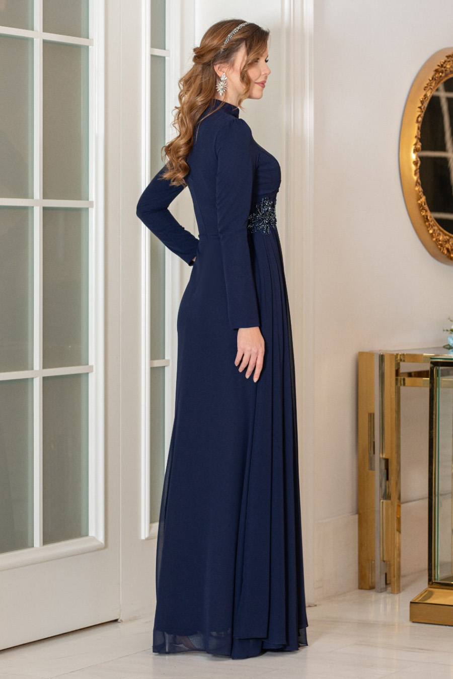 NAVY BLUE EVENING DRESS     NAVY BLUE EVENING DRESS