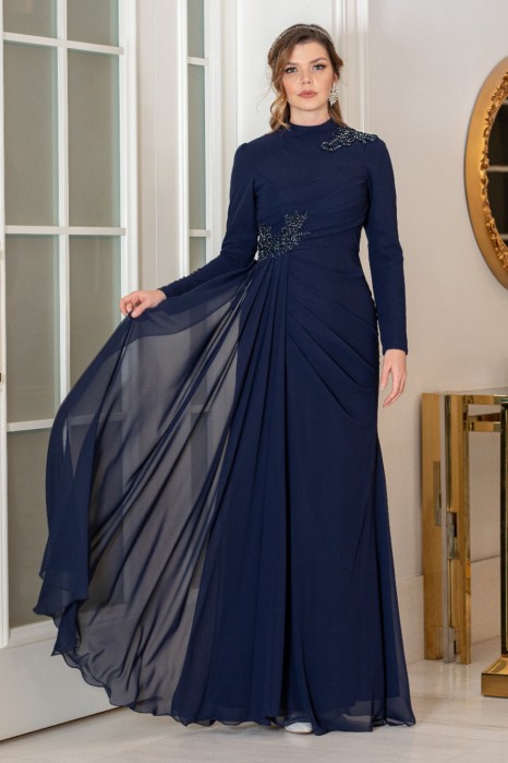 NAVY BLUE EVENING DRESS    