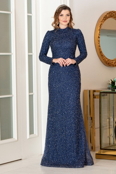 NAVY BLUE  EVENİNG DRESS   