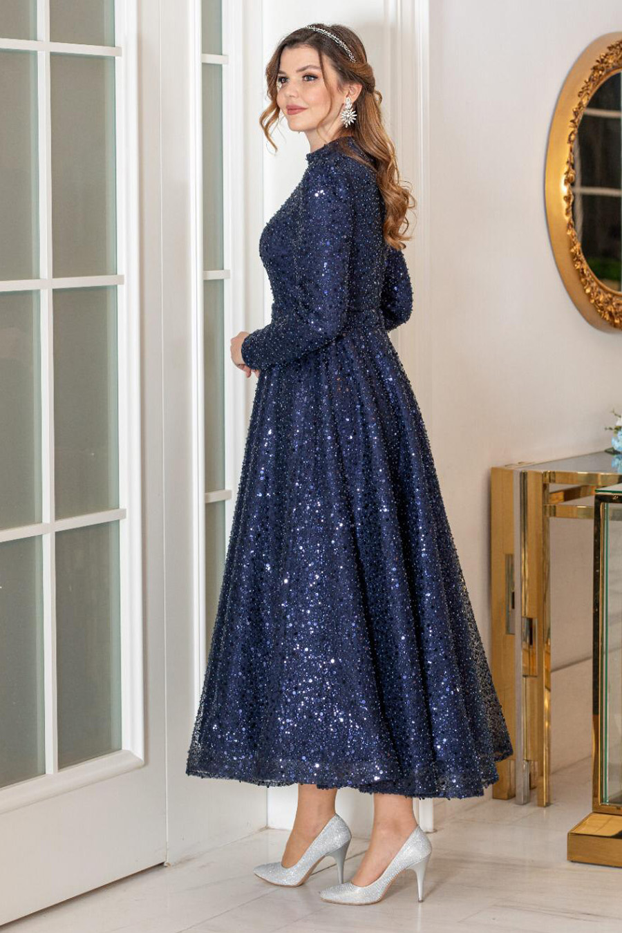 NAVY BLUE  EVENING DRESS   NAVY BLUE  EVENING DRESS