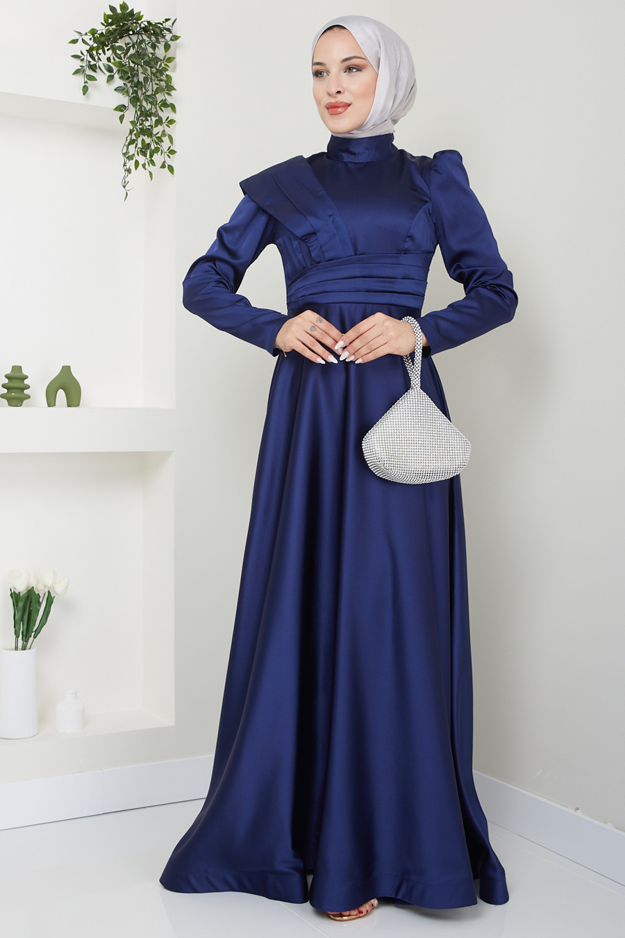 NAVY BLUE EVENING DRESS  