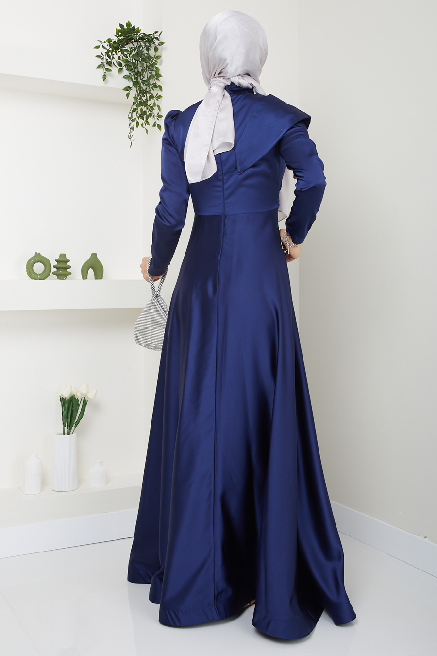 NAVY BLUE EVENING DRESS  