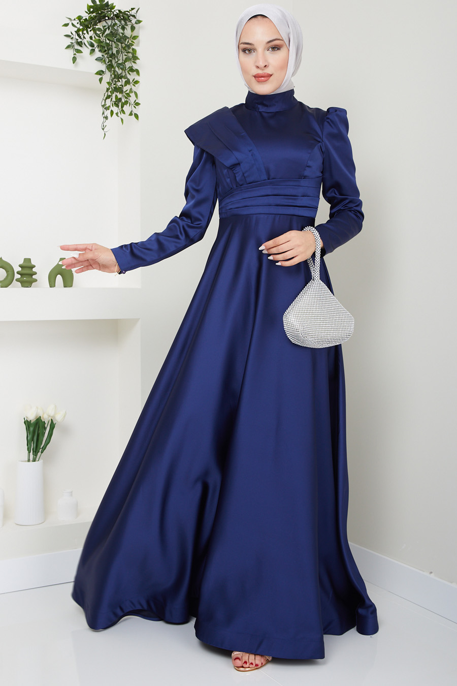 NAVY BLUE EVENING DRESS  