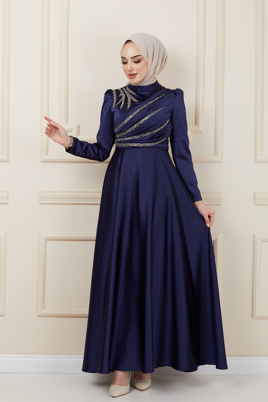 NAVY BLUE EVENING DRESS  