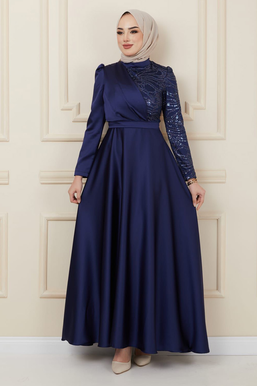 NAVY BLUE EVENING DRESS  
