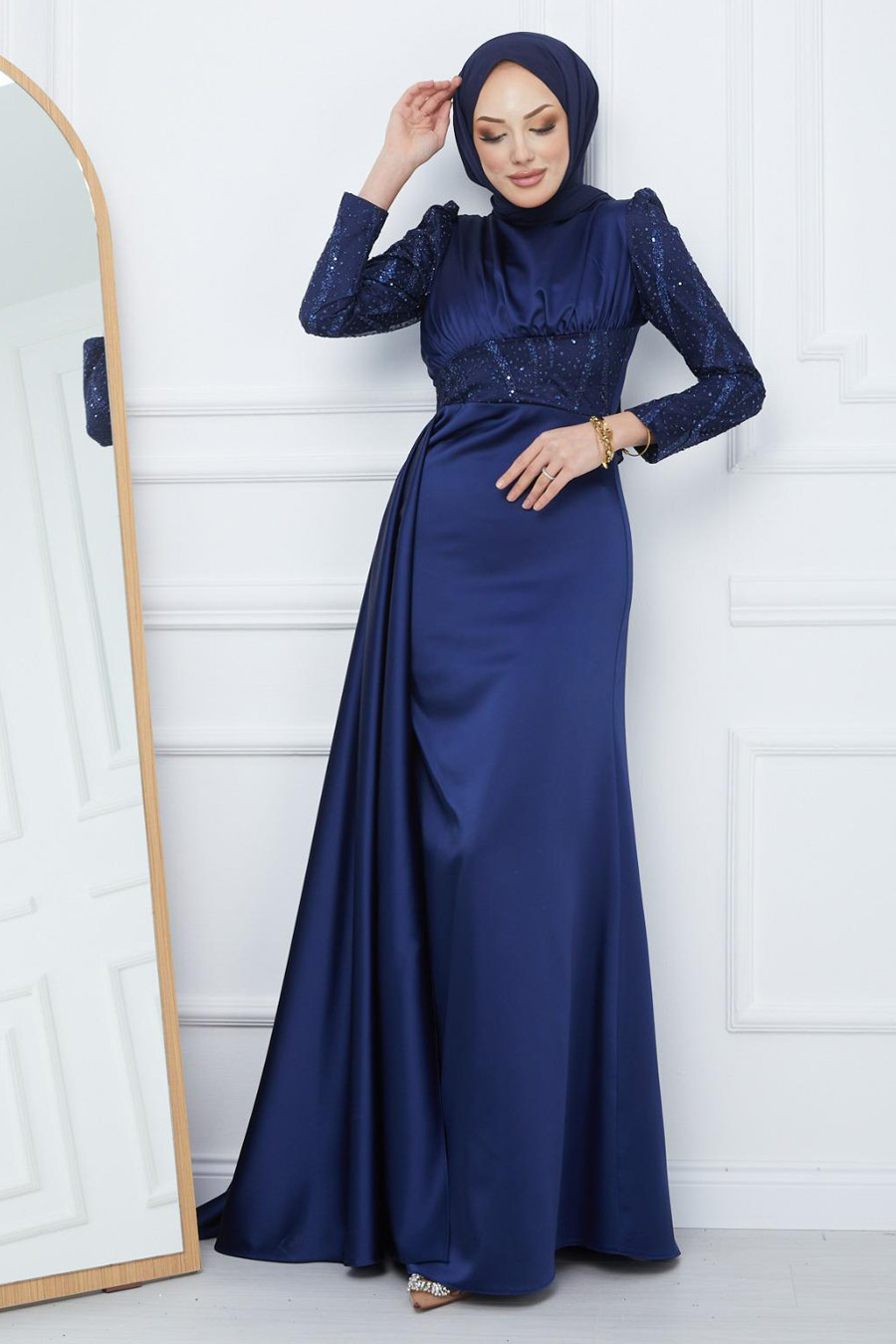 NAVY BLUE  EVENING DRESS   NAVY BLUE  EVENING DRESS