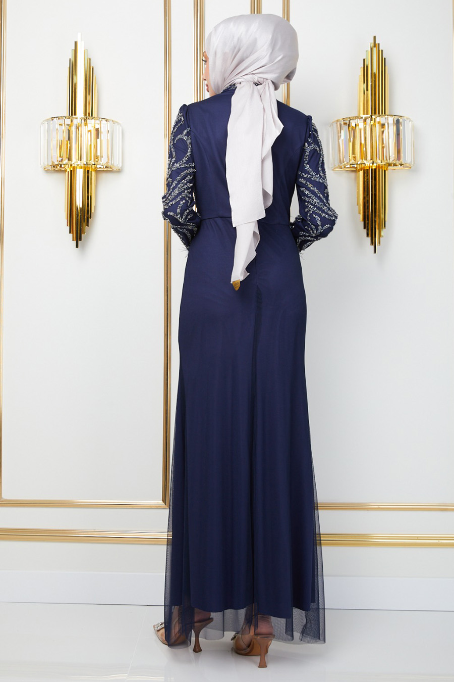 NAVY BLUE EVENING DRESS   NAVY BLUE EVENING DRESS