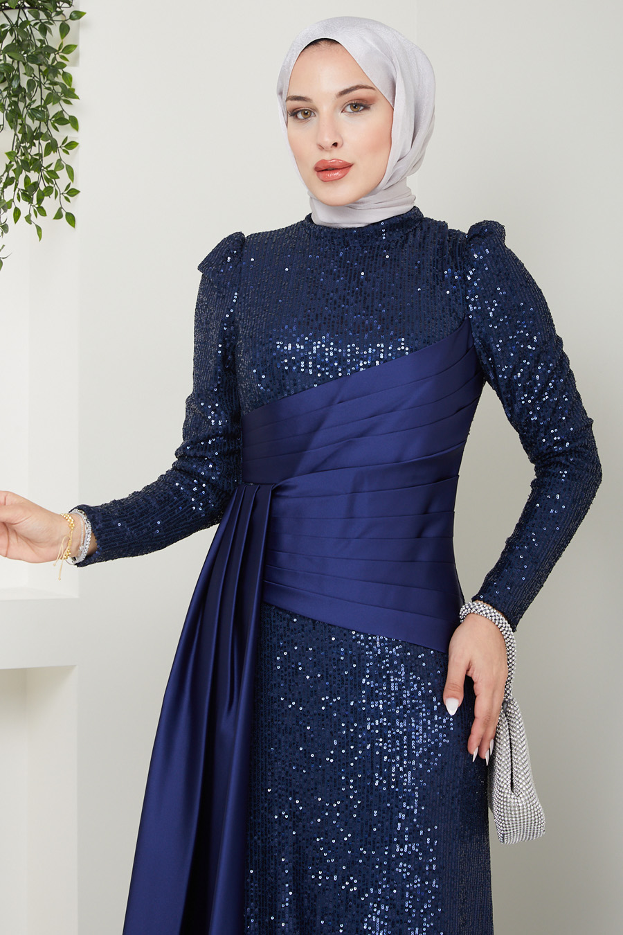 NAVY BLUE  EVENING DRESS   