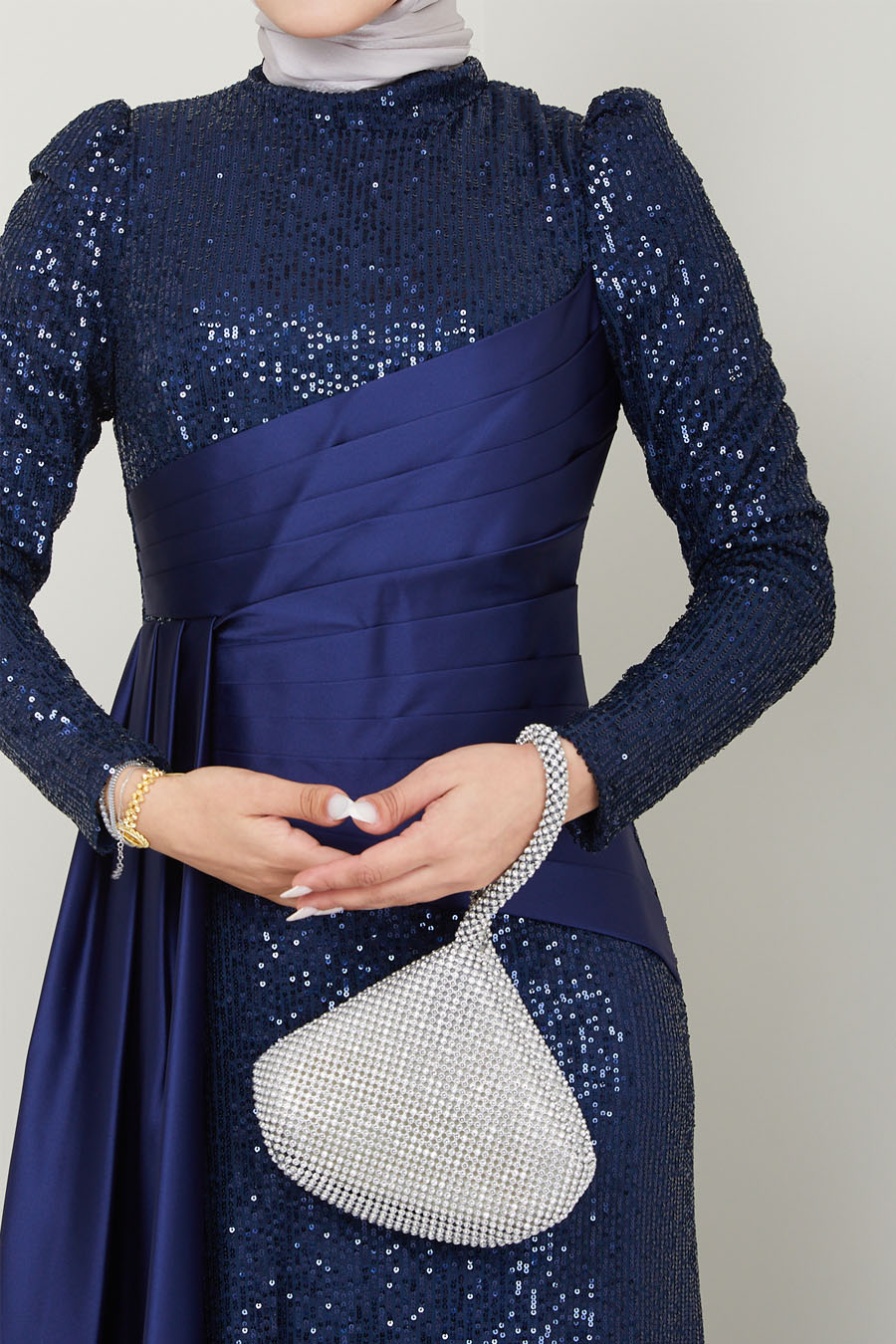 NAVY BLUE  EVENING DRESS   