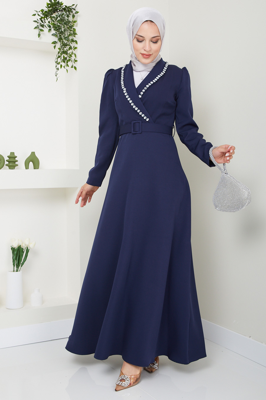 NAVY BLUE EVENING DRESS 