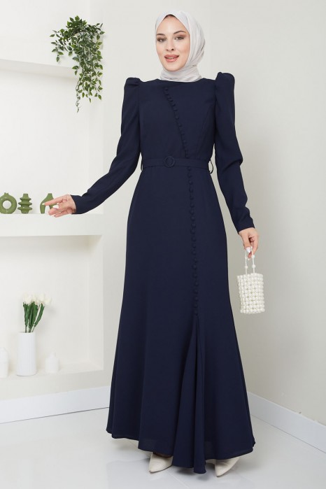 NAVY BLUE EVENING DRESS 