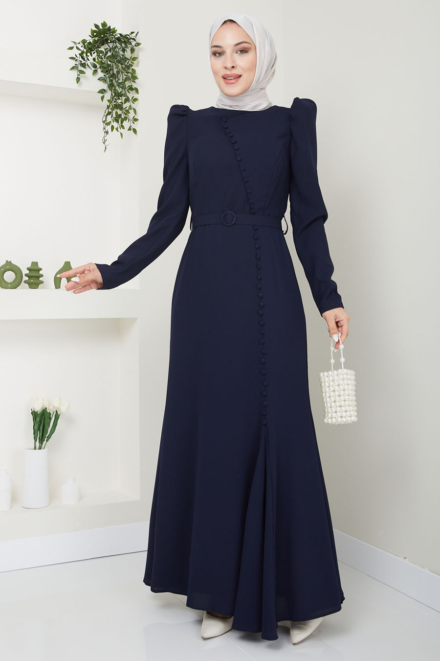 NAVY BLUE EVENING DRESS 